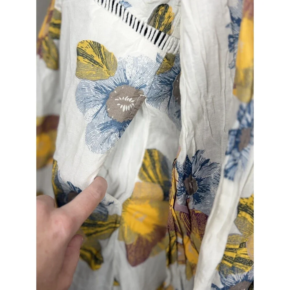 Free People Strawberry Fields Tunic Mini Dress Size xSmall Ivory boho festival - Picture 6 of 16